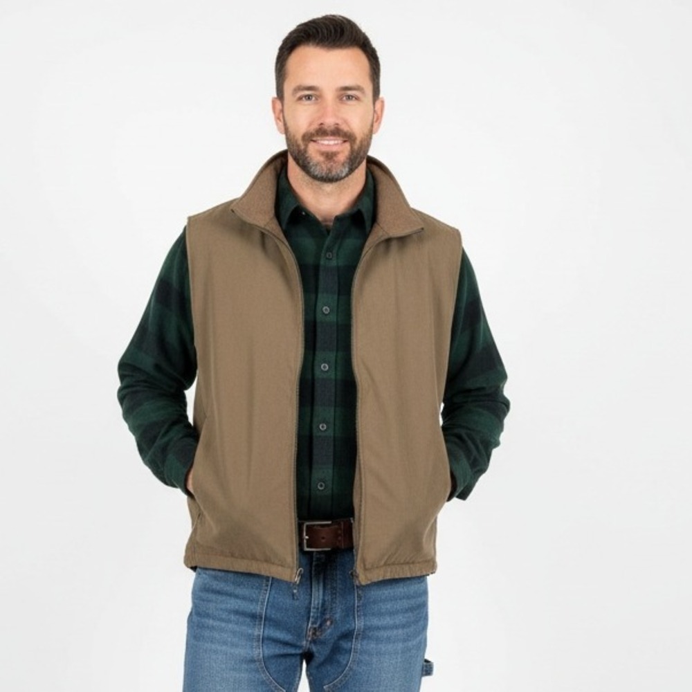 Stormtech Men's XL Reversible Fleece Softshell Vest Brown‎ Outdoor Zip Hiking